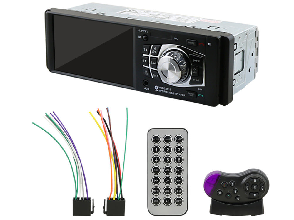 Side angle of car Bluetooth stereo with USB port visible