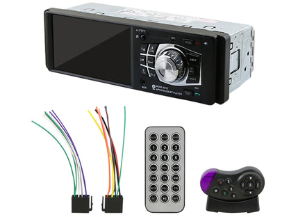 Side angle of car Bluetooth stereo with USB port visible