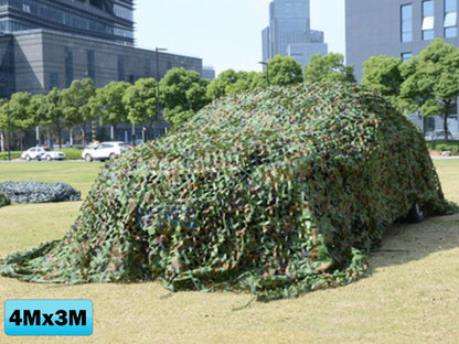 Camo net lightweight design being carried on a hiking trip
