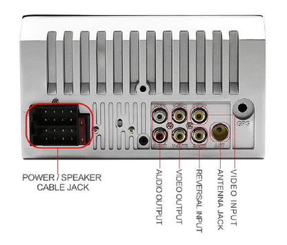 Side angle of car stereo with reverse camera and USB port