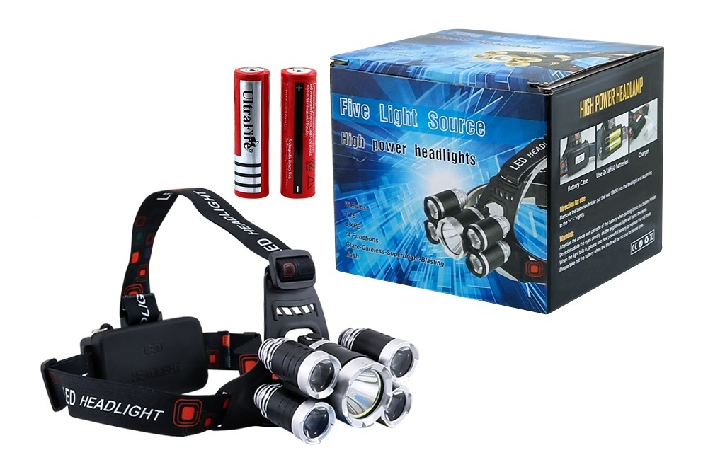 LED outdoor headlamp showing flashing light mode in use