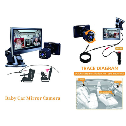 Baby monitor for car with reusable sucker bracket on windscreen