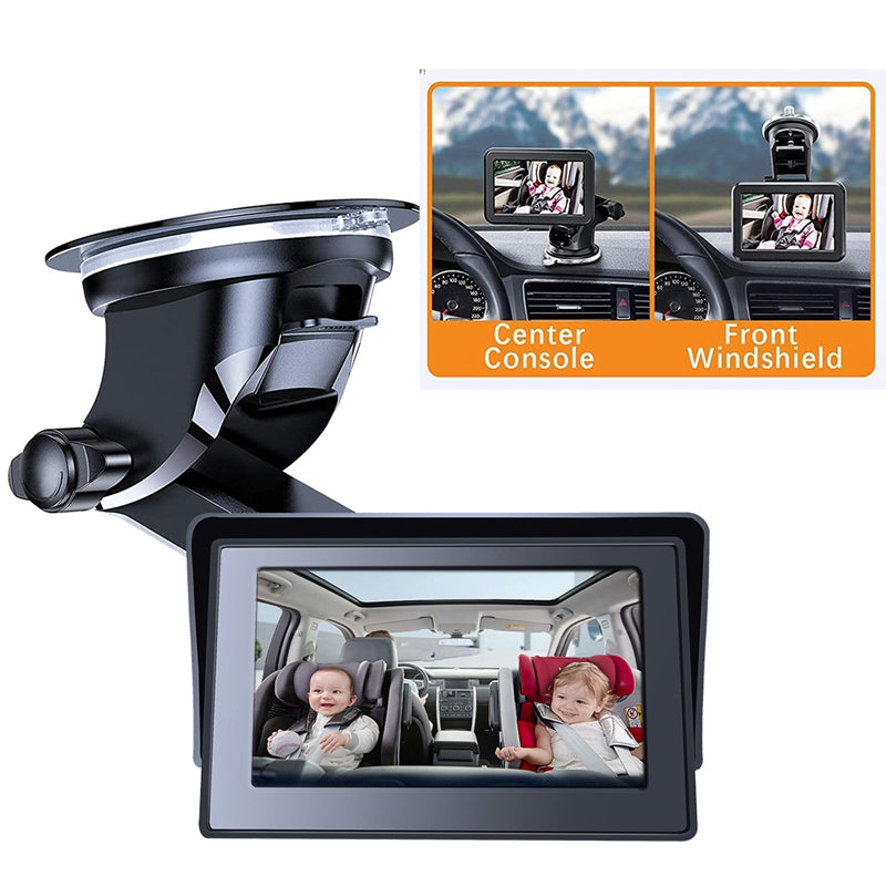 Baby monitor for car showing cable connection and accessories