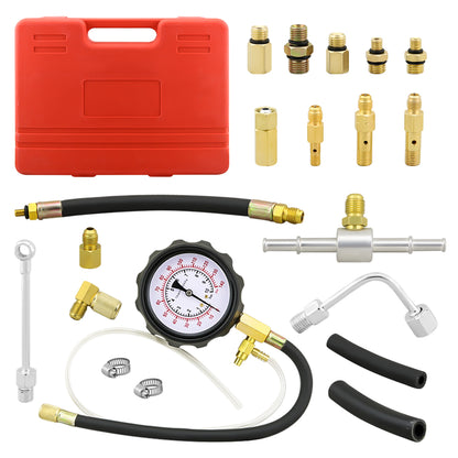 Fuel pressure tester rubber hose attached for fuel recovery