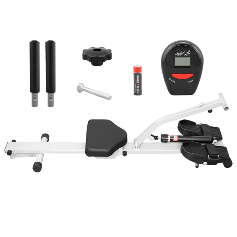 Digital monitor display on rowing machine tracking workout