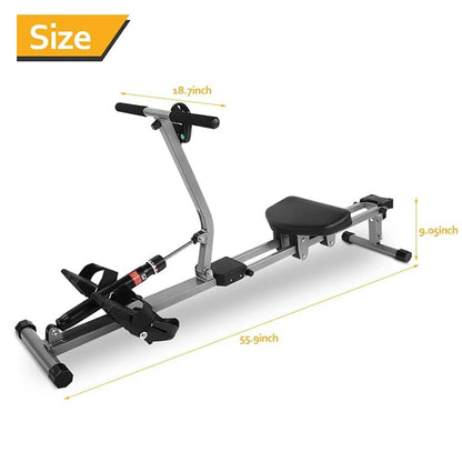 Rowing machine base with non-slip texture and heavy frame