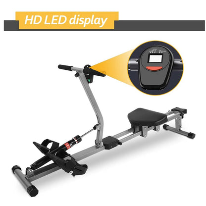 Rowing machine showing 12-gear resistance settings