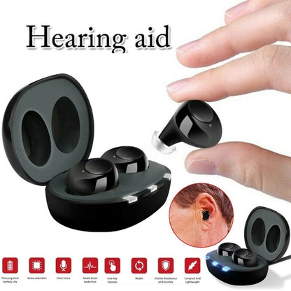 Compact charging case for hearing aids with USB cable