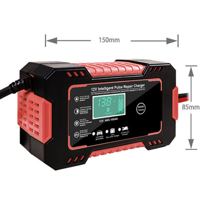 Car battery charger pulse repair mode active on screen