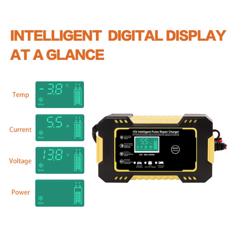 Top view of compact 12V 6A car battery charger design