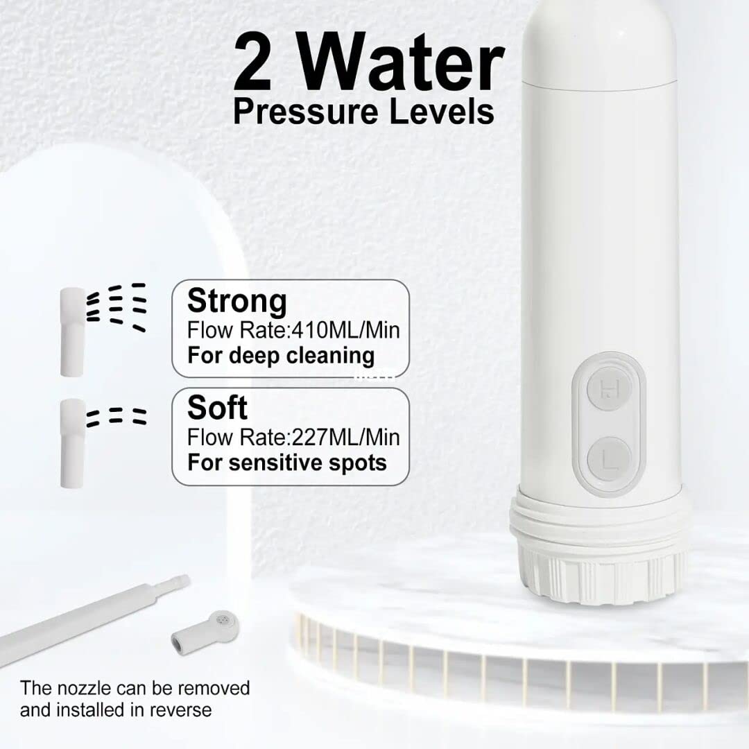 Portable bidet spray in white ABS material with silicone nozzle