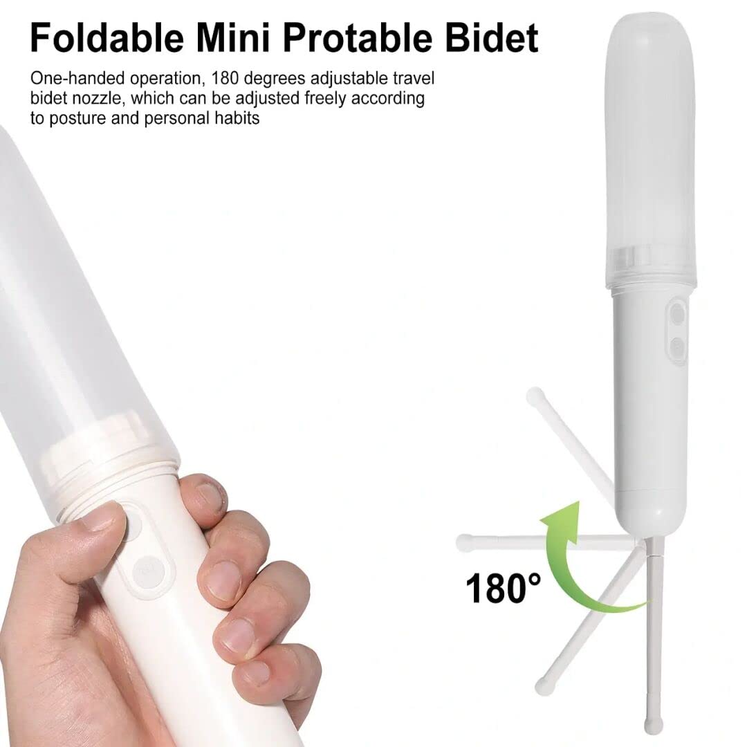 Side view of portable bidet spray compact travel size