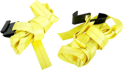 Metal ring on car tire straps tie downs showing solid pressure casting
