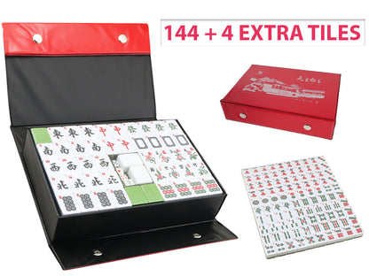 Mahjong Set With Numbers and Characters Green