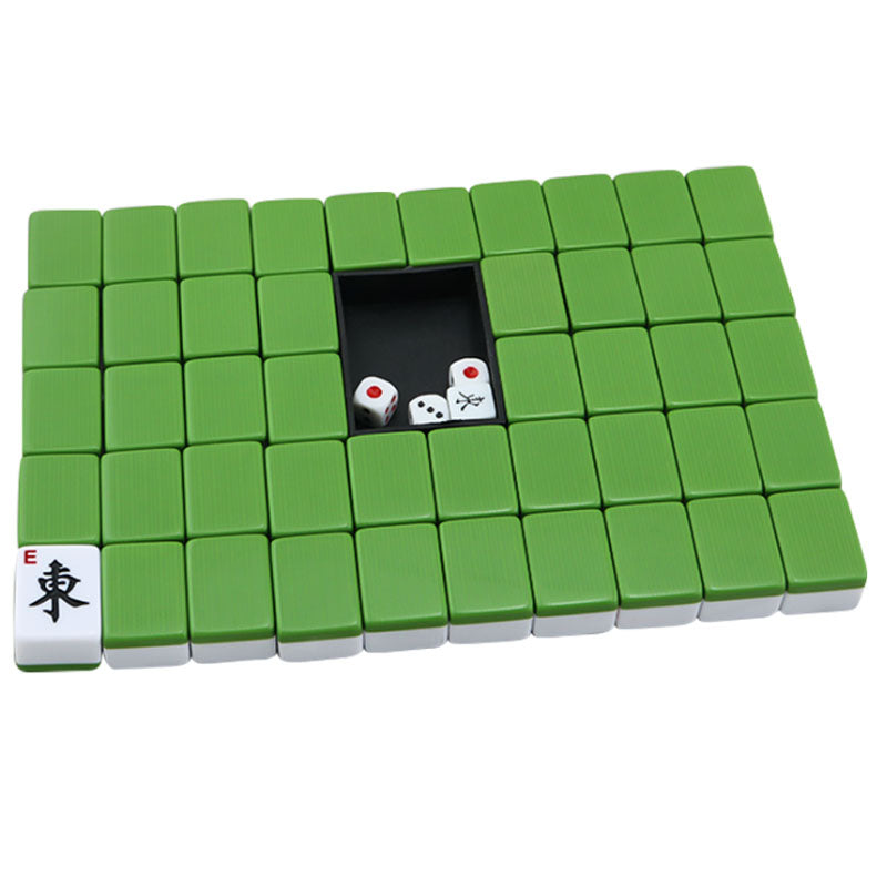 Mahjong Set With Numbers and Characters Green