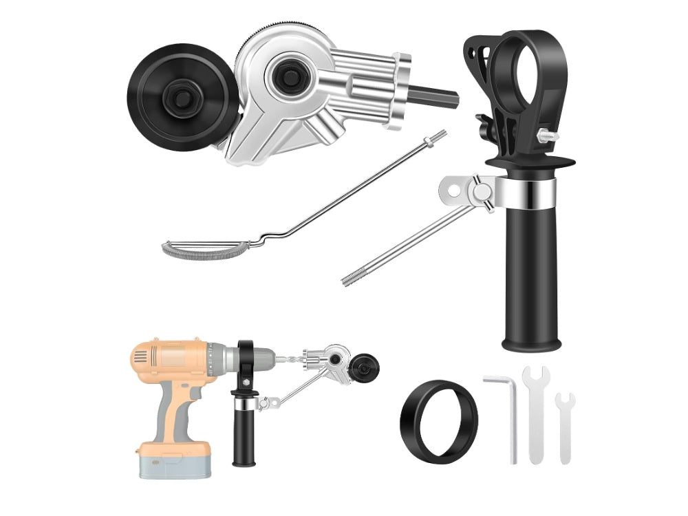 Sheet metal nibbler drill plate cutter with robust metal gear for durability