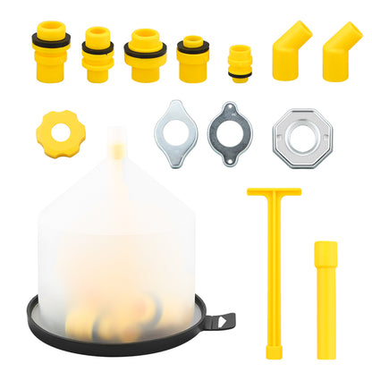 Lightweight ABS coolant funnel kit packed compactly for easy storage