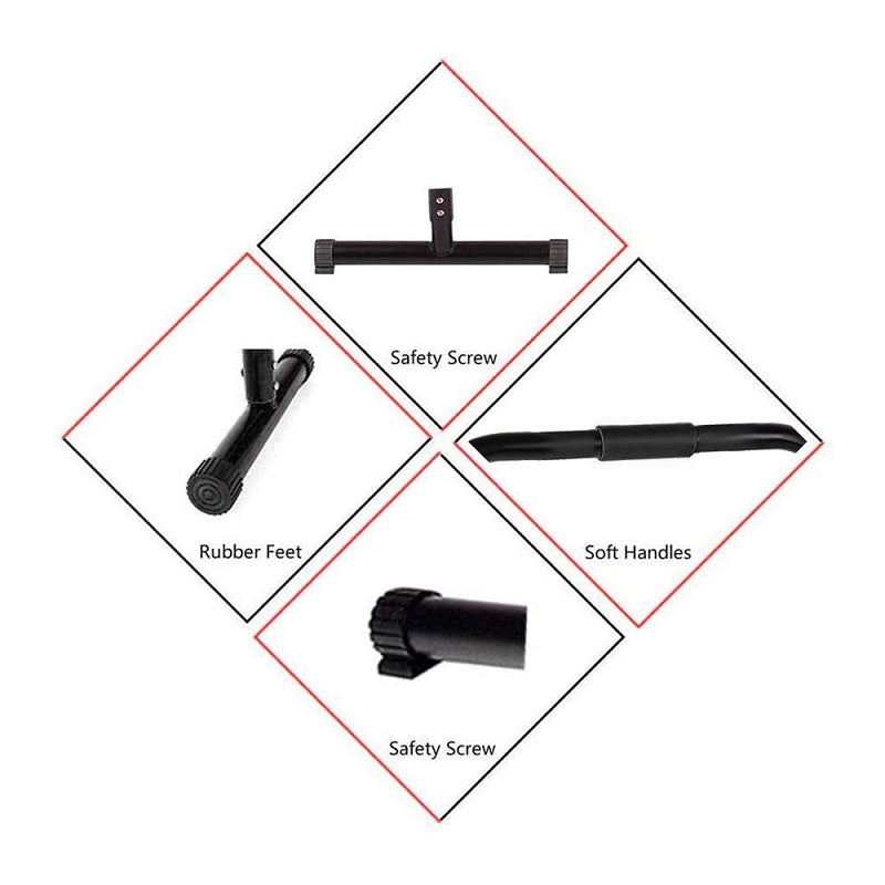 Parallel bar station dip bars set up for home gym use