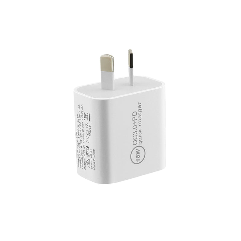 USB C Charger, 18W PD Charger Fast Charger QC3.0 Charger 2 IN 1