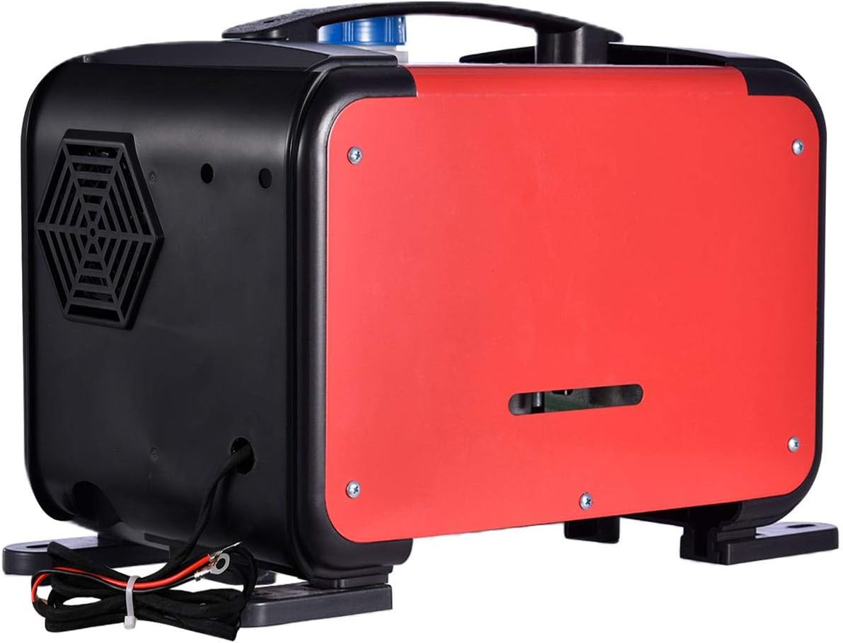 Diesel air warmer compact size shown with ruler