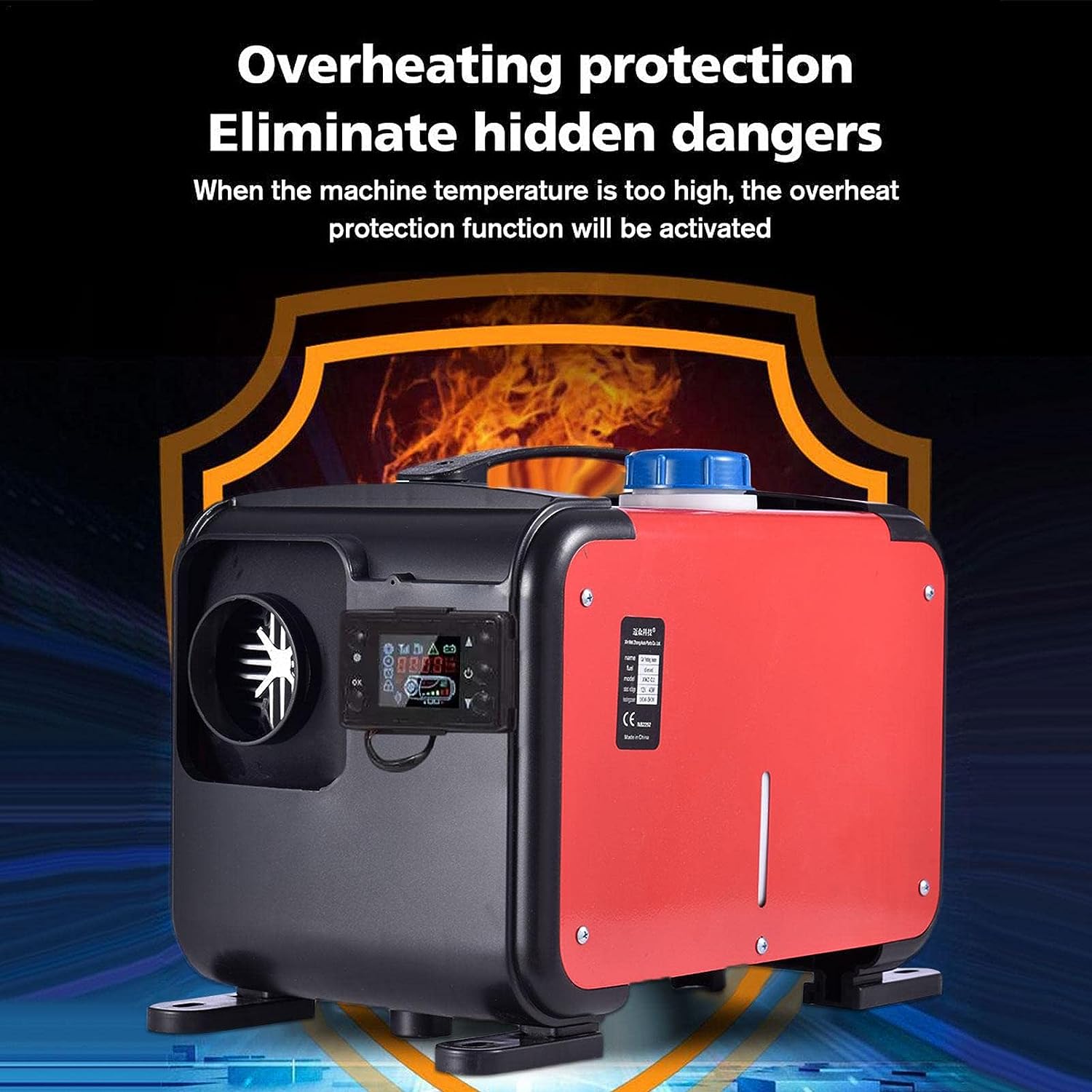 Diesel air warmer installed in vehicle engine bay