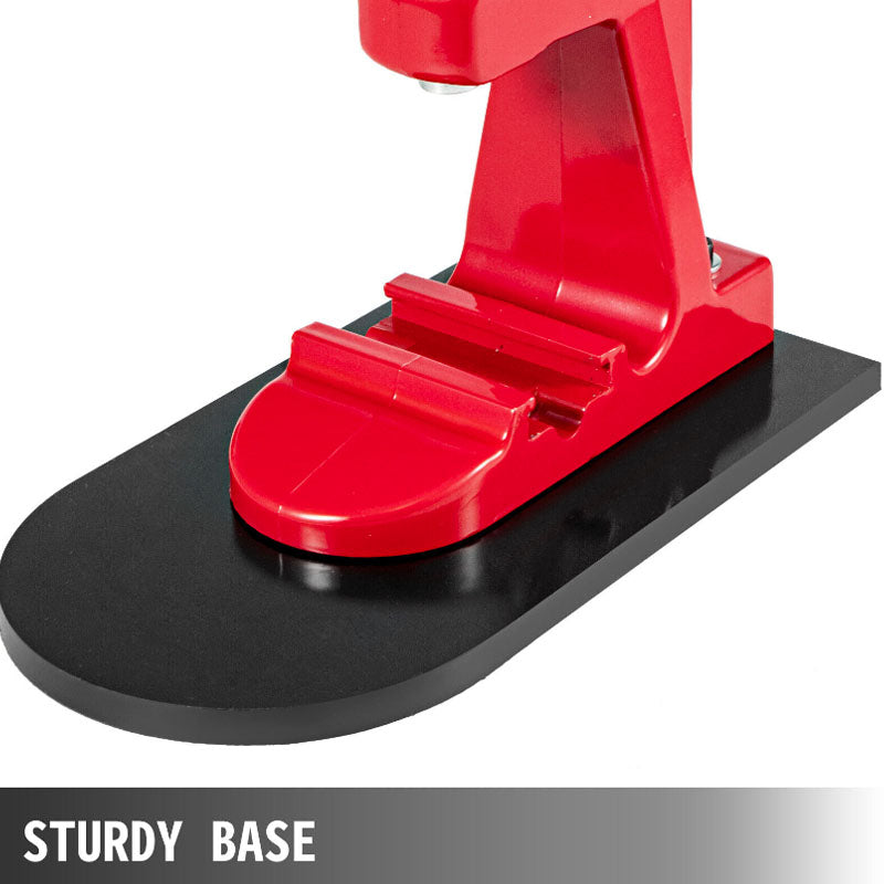Badge punch demonstrating pin positioning with plastic slide