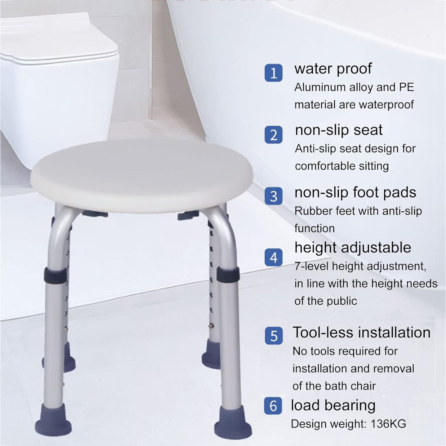 Adjustable Shower Stool