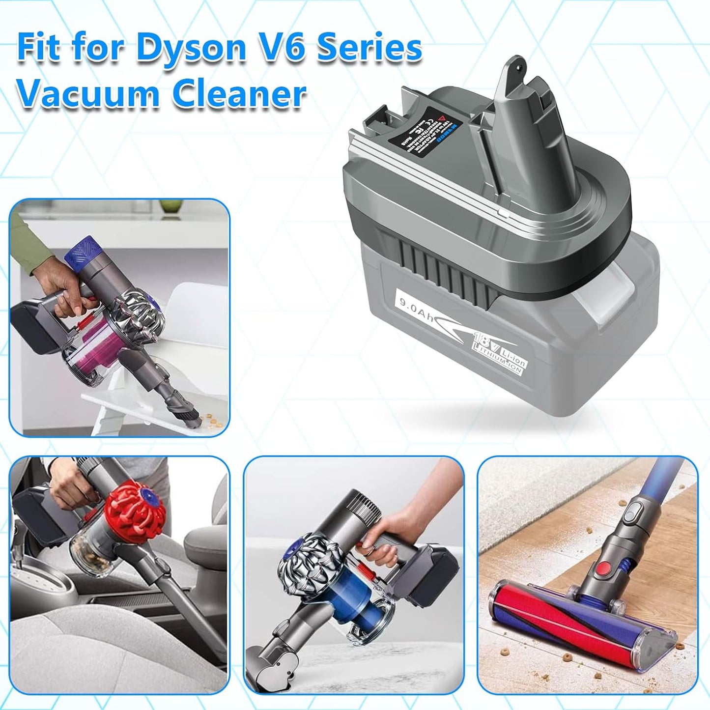 V6 Battery Adapter for Dyson, Converter for Makita 18V Lithium Battery