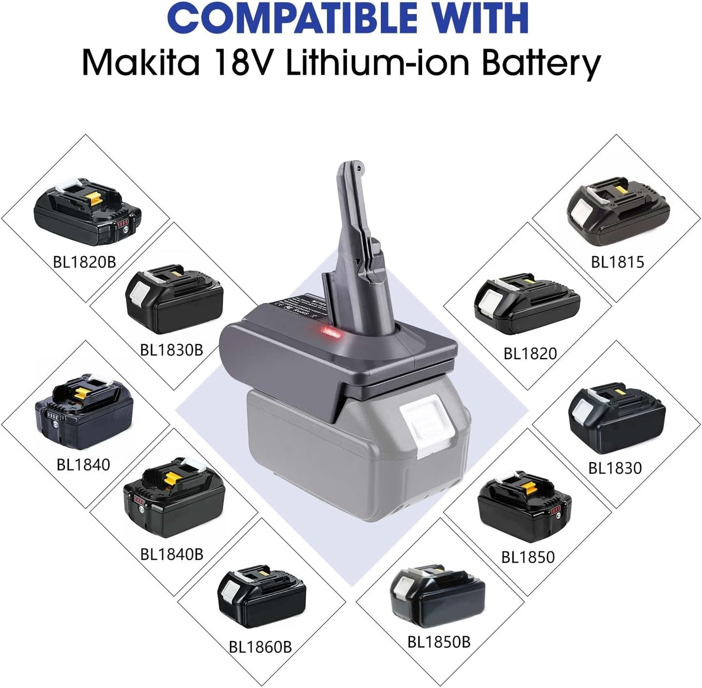 Makita to Dyson Battery V7 / V8 Series Vacuum Cleaner Adapter Converter