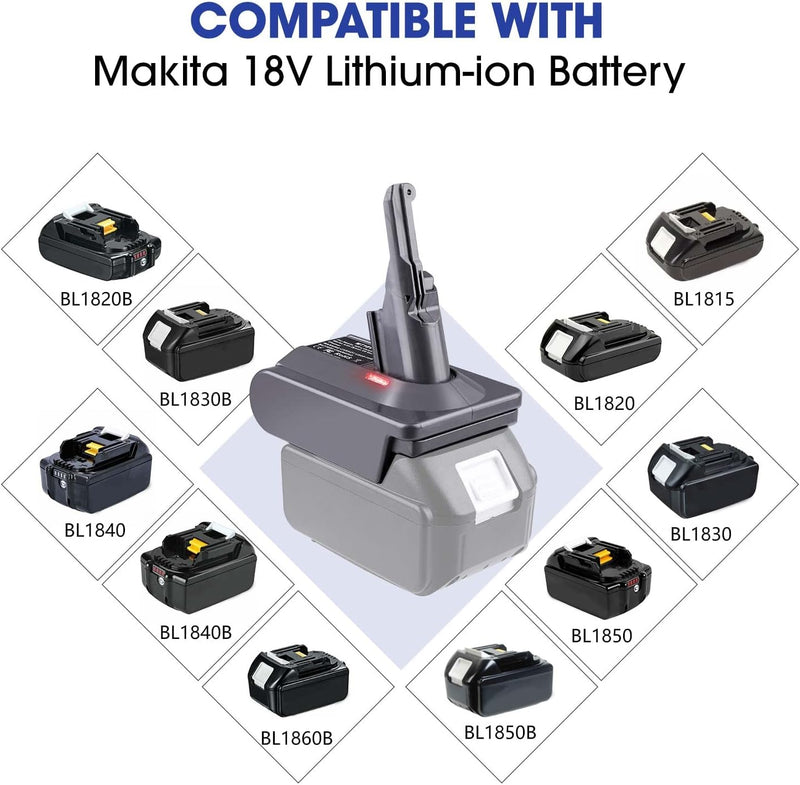 Makita to Dyson Battery V7 / V8 Series Vacuum Cleaner Adapter Converter