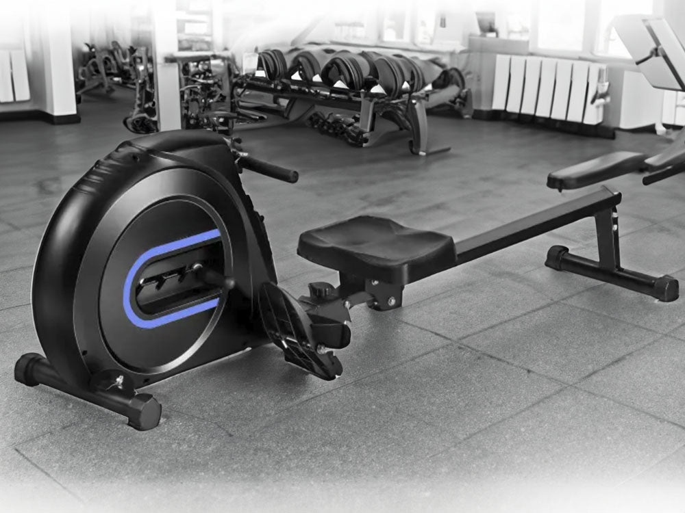Rowing machine resistance adjustment knob with 4 levels