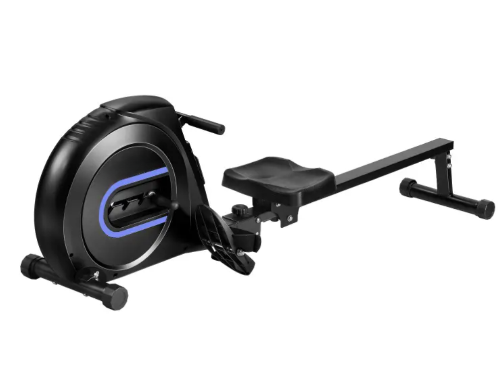 Rowing machine handlebar with non-slip texture for firm grip