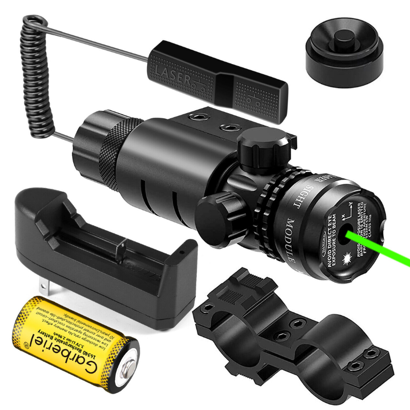 Close-up of tactical laser sight adjustment controls