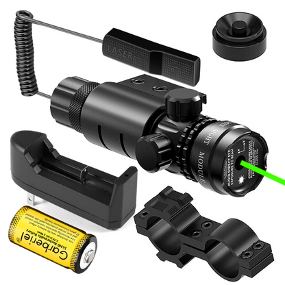 Close-up of tactical laser sight adjustment controls