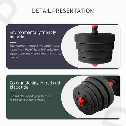 Dumbbells with rubber coating protecting wooden floor