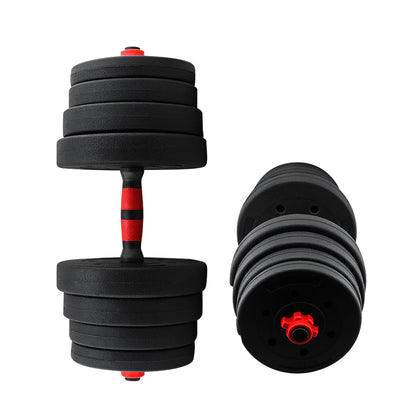 Adjustable dumbbells arranged for upper body workout