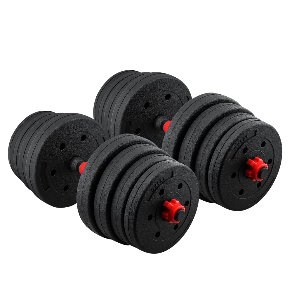 Adjustable dumbbells arranged for upper body workout