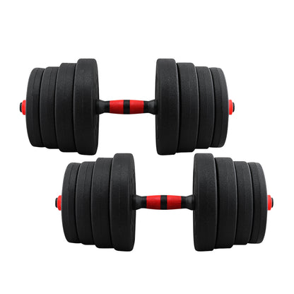 Adjustable dumbbells arranged for upper body workout