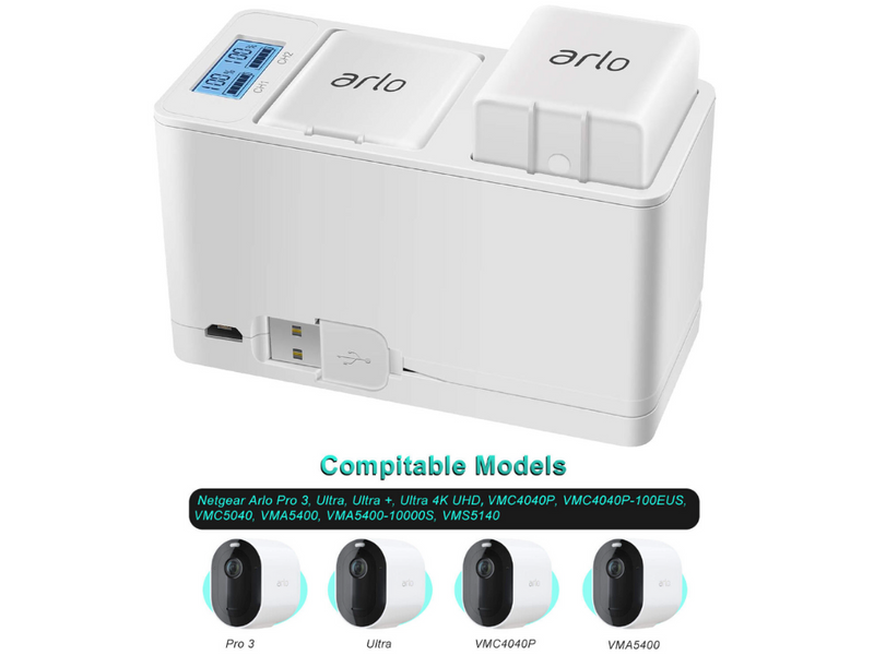 Replacement Arlo Battery Charger for Arlo Pro3 , Pro 4, Ultra, Ultra 2 Aftermarket