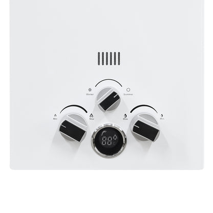 Gas water warmer 8L showing water hose quick connector