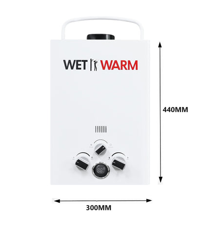 Gas water warmer 8L with included spanner and user manual