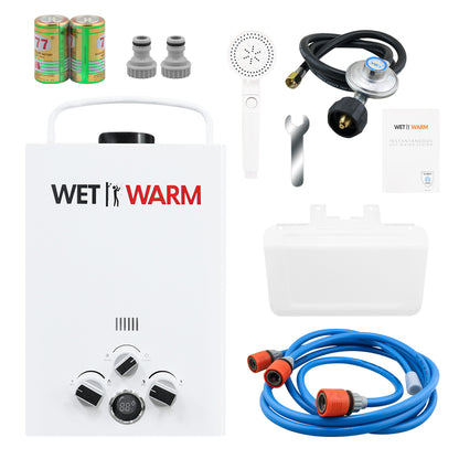 Gas water warmer 8L demonstrating automatic ignition feature