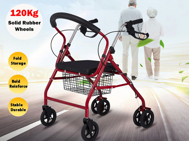 Mobility Walker Rolling Walker with Shopping Basket