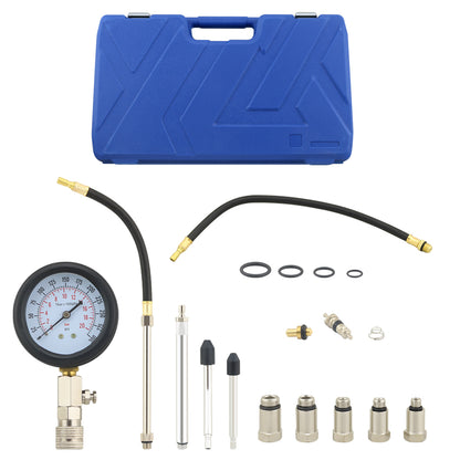 Top view of compression tester hose with tension bar attached