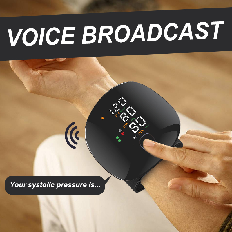 Compact blood pressure monitor with USB charging cable included