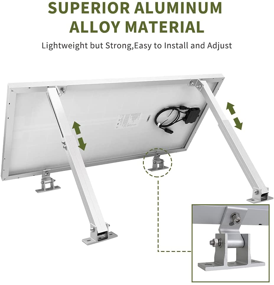 Lightweight aluminium solar panel tilt mount bracket detail