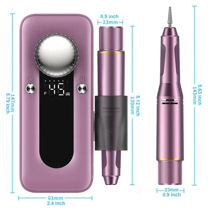 Nail drill kit compact and portable for easy storage and travel