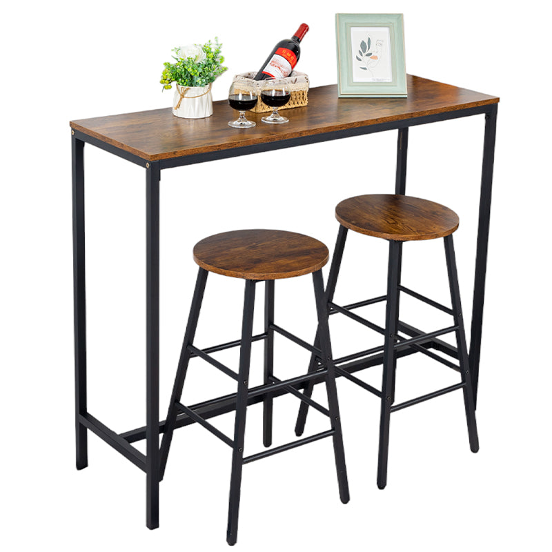 Rustic Bar Table Set with 2 Bar Stools