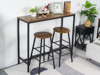 Rustic Bar Table Set with 2 Bar Stools