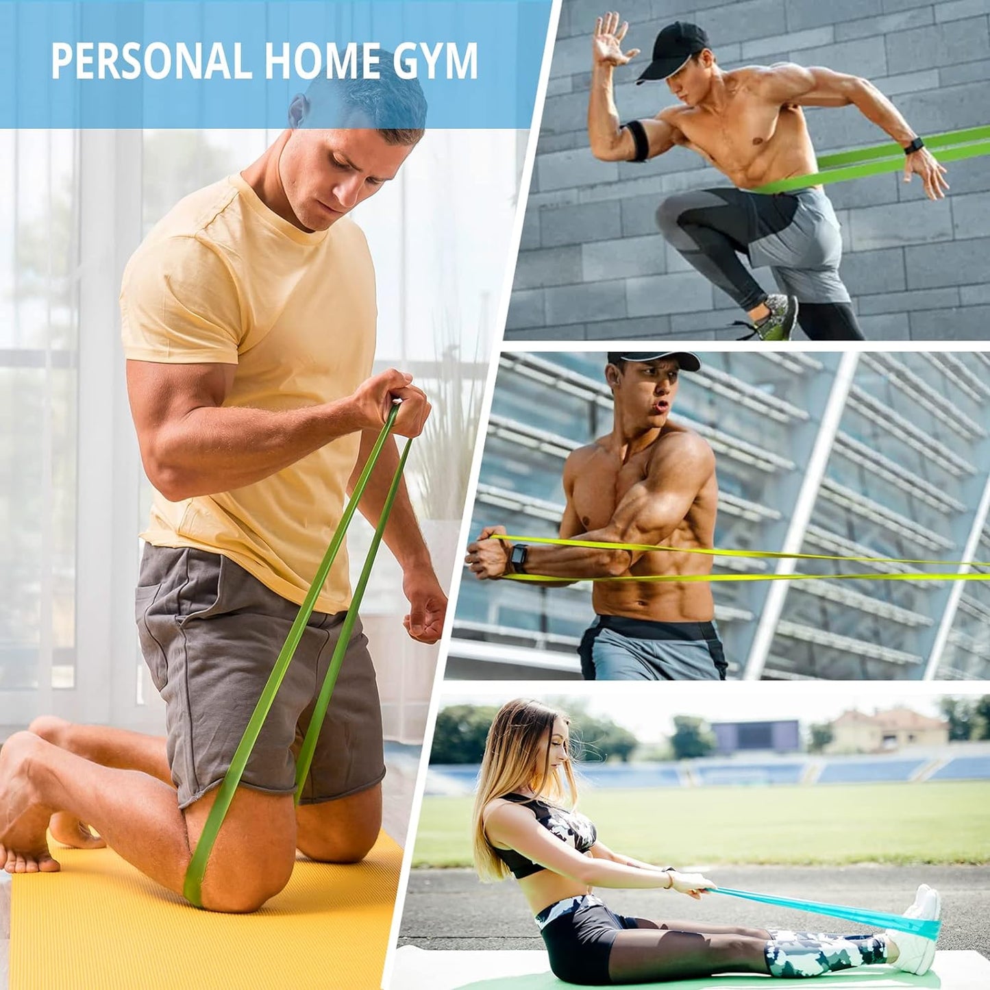 Yellow resistance band for light tension exercises